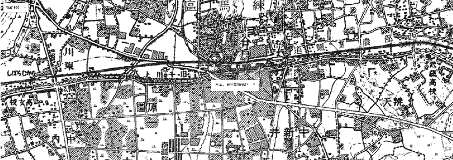 1947年（昭和22年）練馬区周辺の地図